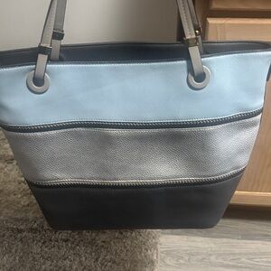 Elegant Blue and Black Women's Tote Bag